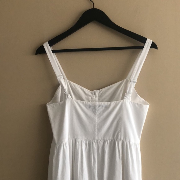 French Connection White Ancolie Border Button Front Sleeveless Eyelet Mini Dress - Picture 8 of 12